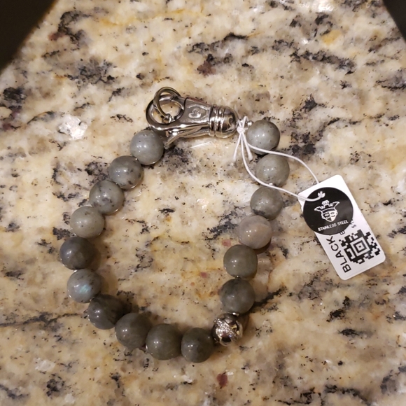 BLACKJACK Other - Stainless Steel And Labradorite Bead Bracelet